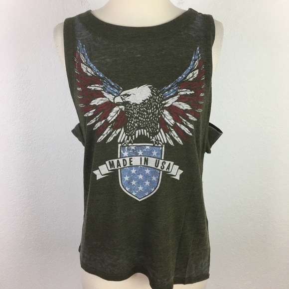 Chaser Tops - Chaser NWOT Gray Eagle Graphic Tank XS